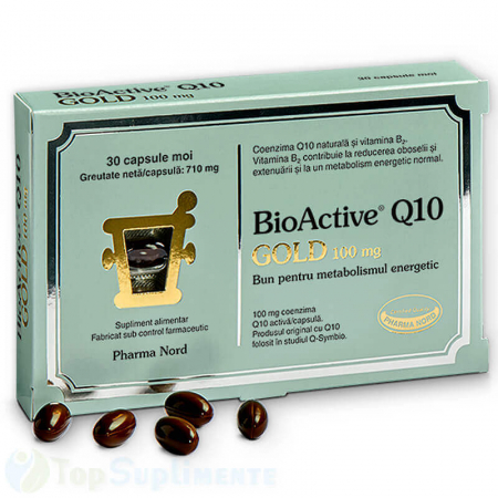 Bio Active Q10 Gold 100mg. capsule moi, metabolism energetic, stres oxidativ, oboseală, efort fizic, intelectual, îmbătrânire (Pharma Nord) [0]