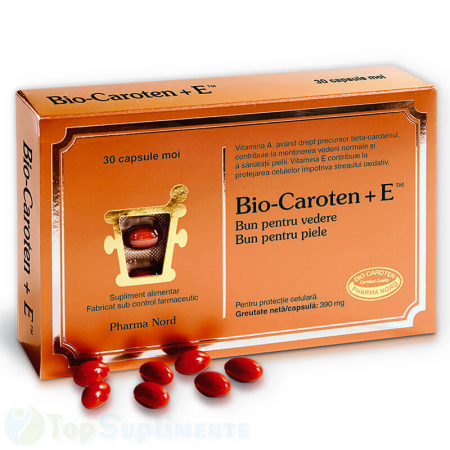 Vitamine pentru ochi - Bio Caroten+E cu vitamina E si A beta caroten PharmaNord 60cps TopSuplimente