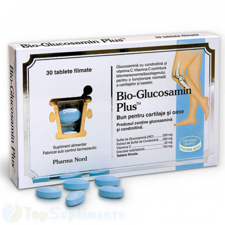 Bio Glucosamin Plus pastile articulatii si oase PharmaNord 30cps TopSuplimente