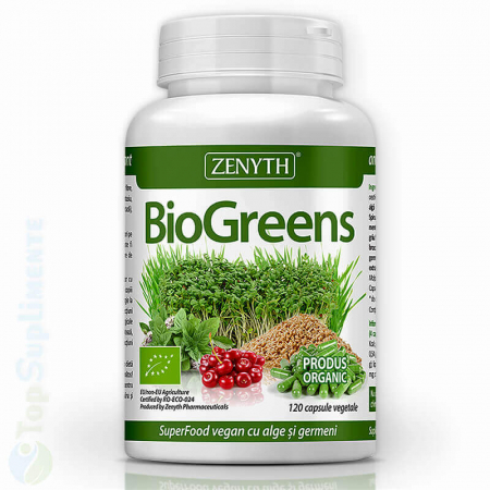 Suplimente pentru slabit - BioGreens supliment pastile energie detoxifiere detoxifiant super aliment Zenyth 120 capsule TopSuplimente