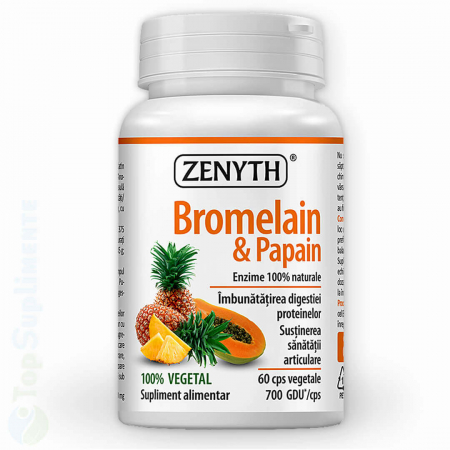 Vitamine pentru imunitate - Bromelaina si Papaya enzime digestive pentru digestie si articulatii Zenyth - TopSuplimente