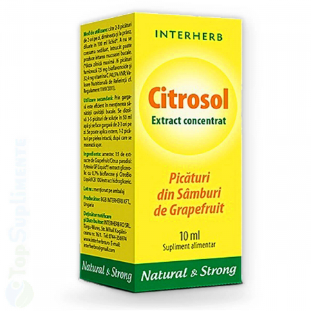 Ingrijire speciala - Citrosol picaturi extract din samburi seminte de grapefruit Interherb 10ml TopSuplimente