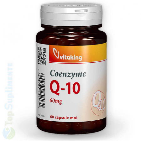Coenzima Q10 60mg. 60 capsule, îmbătrânire, inimă, vase sânge, sistem vascular, imunitate, creier, ficat, mușchi, articulații (Vitaking) [0]