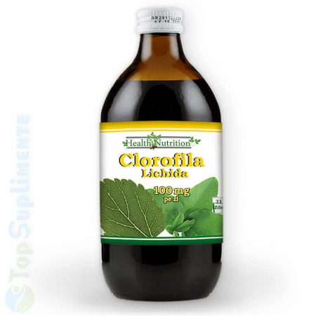 Vitamine lichide - Suc bio Clorofilă lichidă 500 ml. detoxifiere, curățare, imunitate, sistem digestiv, floră intestinală, radiații, cancer, retenție apă, oxigenare sânge (Health Nutrition)