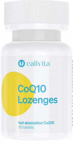 Vitamine pentru batrani - CoQ10 Lozenges coenzima Q10 Calivita, absorbtie rapida, sanatate piele, riduri, linii fine, imbatranire, stres oxidativ, intelect, inima