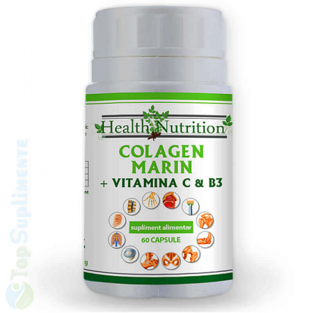 Suplimente articulatii - Colagen marin Vitamina C si B3 pastile Health Nutrition 60cp TopSuplimente