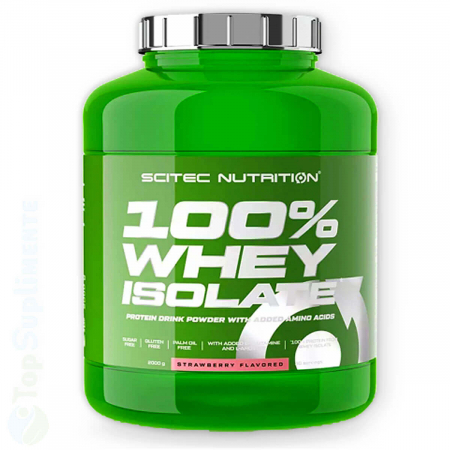 Proteine masa musculara - 100% Whey Isolate Scitec, proteine de înaltă concentrație, aminoacizi BCAA, forță și masă musculară, transport activ protein-peptide