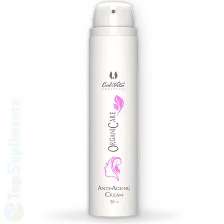 Cosmetice - Cremă antirid OrganiCare Anti-ageing cream, hidratare piele și ten, strălucire, luminozitate, riduri, linii fine, îmbătrânire (Calivita)