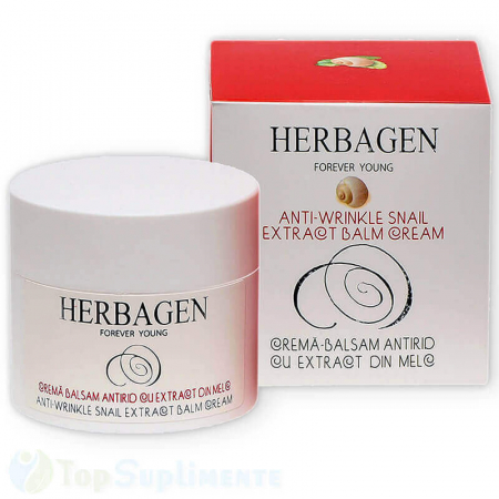 Creme de fata - Crema balsam antirid cu extract de melc Herbagen 50gr TopSuplimente