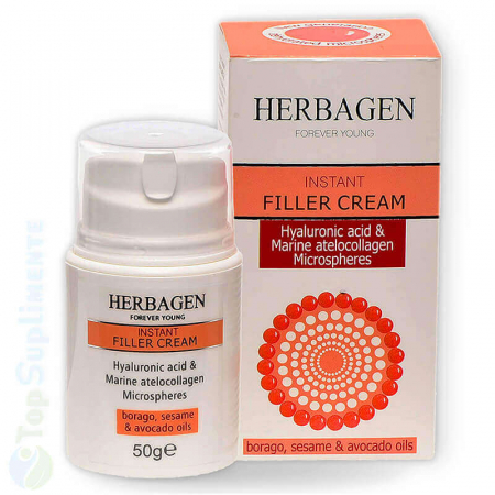 Creme de fata - Crema de fata antirid Filler acid hialuronic atelo colagen marin Herbagen - TopSuplimente