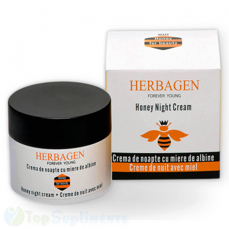 Creme de fata - Crema de noapte cu miere de albine Herbagen - TopSuplimente