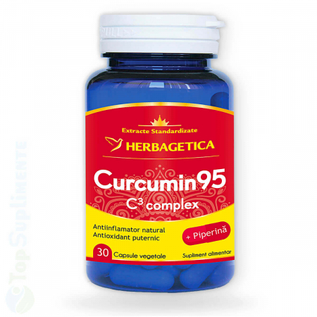 Suplimente alimentare - Curcumin95 C3 Complex curcuma longa piperina Herbagetica - TopSuplimente
