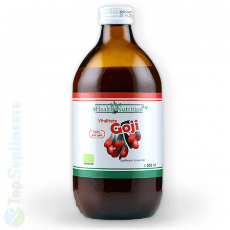 Vitamine lichide - Suc bio Goji 100% pur 500 ml. energie, vitalitate, nutrienți, detoxifiere, digestie, imunitate, inimă, circulație (Health Nutrition)