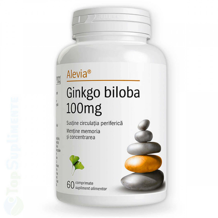 Vitamine pentru inima - Ginkgo Biloba 100mg pastile capsule memorie circulatie Alevia - TopSuplimente
