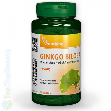 Ginkgo Biloba Forte 120mg pastile memorie Vitaking  60cps TopSuplimente