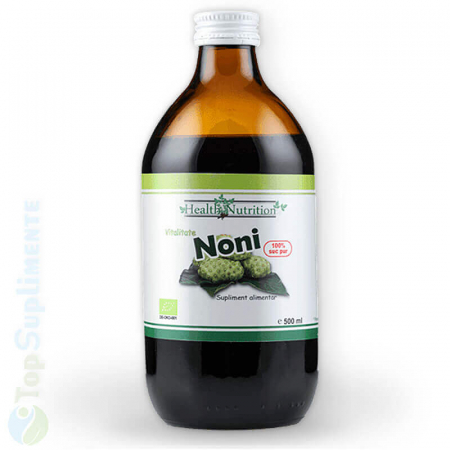 Vitamine lichide - Suc bio Noni 100% pur 500 ml. nutrienți, vitamine, minerale, articulații, hipertensiune, antioxidant, cancer, tumori (Health Nutrition)