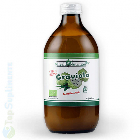 Vitamine lichide - Suc bio Graviola 100% pur 500 ml. nutrienți, vitamine, minerale, colesterol, ritm cardiac, tensiune arterială, cancer (Health Nutrition)