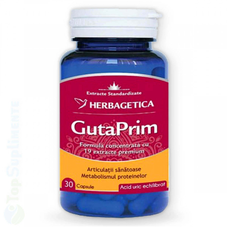 Suplimente prostata - GutaPrim pastile acid uric si mobilitate articulatii Herbagetica - TopSuplimente
