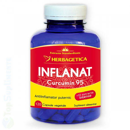 Suplimente antioxidanti - Inflanat Curcumin 95 antiinflamator antioxidant calmant Herbagetica - TopSuplimente