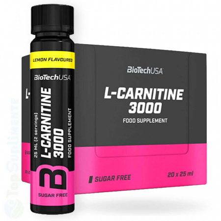 Suplimente sportive - L Carnitina lichida 3000mg arzator de grasimi fat burner 20 fiole BioTech - TopSuplimente