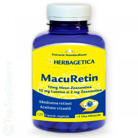 Vitamine pentru ochi - MacuRetin supliment pastile ochi vedere retina Herbagetica - TopSuplimente