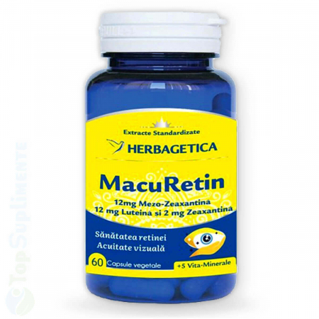 Vitamine pentru ochi - MacuRetin supliment pastile ochi vedere retina Herbagetica - TopSuplimente