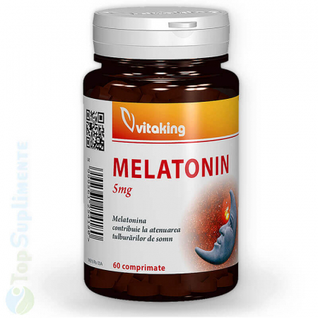 Suplimente antioxidanti - Melatonina 5mg pastile de somn si antistres Vitaking 60 capsule TopSuplimente