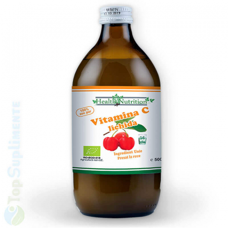 Vitamine lichide - Suc bio Vitamina C lichidă 500ml. imunitate, sistem vascular, glicemie, oase, dinți, răceli, viroze (Health Nutrition)