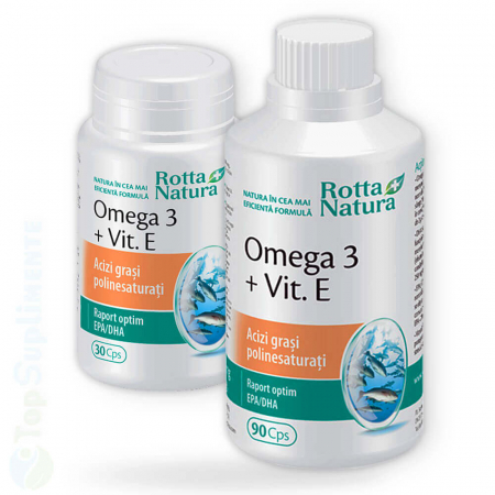 Omega 3 ulei de peste si Vitamina E capsule Rotta Natura 90+30cps TopSuplimente