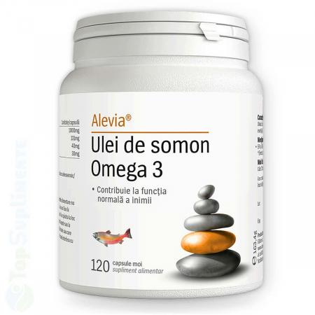 Vitamine pentru ochi - Ulei de somon Omega 3 1000mg 120 capsule pastile Alevia - TopSuplimente