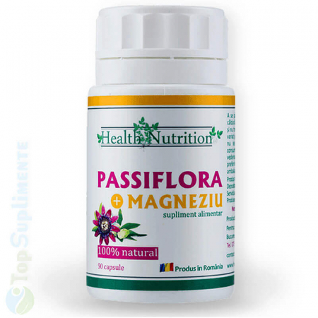 Vitamine pentru oboseala - Passiflora magneziu 90 pastile antistres somn memorie Health Nutrition - TopSuplimente