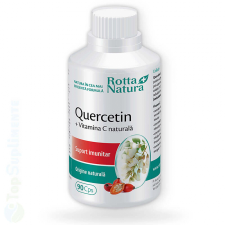 Suplimente antioxidanti - Quercetina si Vitamina C naturala pastile Rotta Natura 90cps TopSuplimente