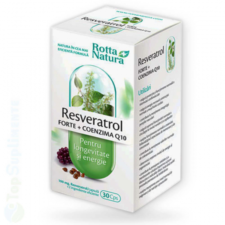 Suplimente antioxidanti - Resveratrol Forte si Coenzima Q10 capsule Rotta Natura 30cps TopSuplimente