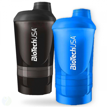 Proteine masa musculara - Shaker Wave Plus 600+200+100ml BioTech - TopSuplimente