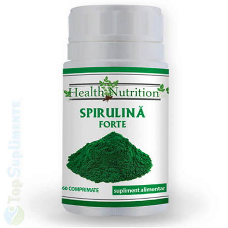 Suplimente ficat - Spirulina Forte pastile detoxifiere digestie Health Nutrition 60cps TopSuplimente