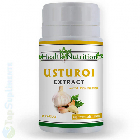 Suplimente alimentare - Usturoi extract uleios 60 capsule, fără miros, respirație, viroze, bronșite, inimă, circulație, digestie, stres (Health Nutrition)