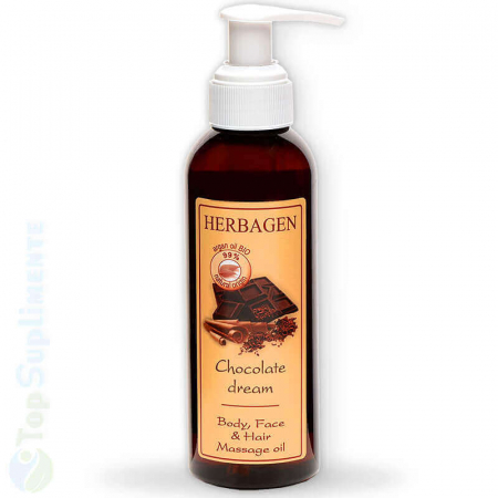 Creme de fata - Ulei masaj Chocolate Dream Herbagen, parfum ciocolată, ulei masaj corp, piele, păr, relaxare, stres, nutriție piele