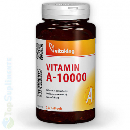 Vitamine pentru ochi - Vitamina A 10000 UI pastile ochi vedere Vitaking 250cps TopSuplimente