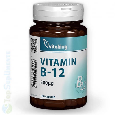Vitamina B12 cianocobalamina pastile sistem nervos stres memorie Vitaking 100cps TopSuplimente