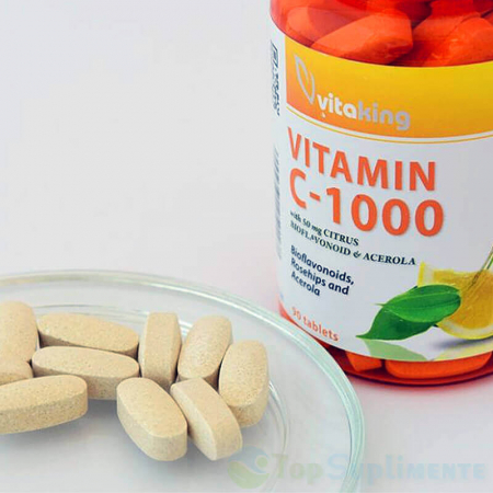 Vitamina C 1000 bioflavonoide acerola macese Vitaking 90tab TopSuplimente [1]