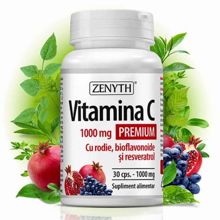 Vitamina C 1000 Premium rodie bioflavonoide resveratrol pastile Zenyth 60+30 capsule TopSuplimenteTopSuplimente [1]
