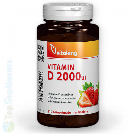 Vitamine pentru oboseala - Vitamina D3 2000 UI pastile masticabile Vitaking 90-210tab TopSuplimente