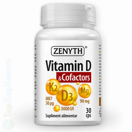 Suplimente alimentare - Vitamina D3 cofactors K2 MK7 si Magneziu pastile oase Zenyth - TopSuplimente