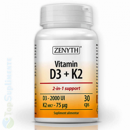 Suplimente alimentare - Vitamina D3 K2 pastile capsule imunitate oase Zenyth 30cps TopSuplimente
