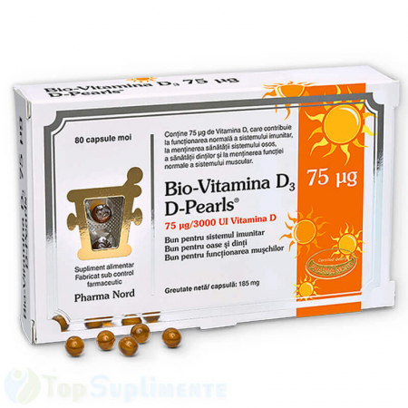 Suplimente articulatii - Vitamina D3 pastile imunitate articulatii memorie Pharma Nord D Pearls - TopSuplimente