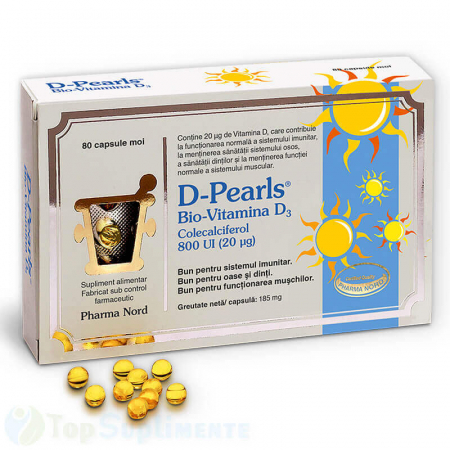 Vitamina D3 pastile imunitate articulatii memorie Pharma Nord D Pearls - TopSuplimente