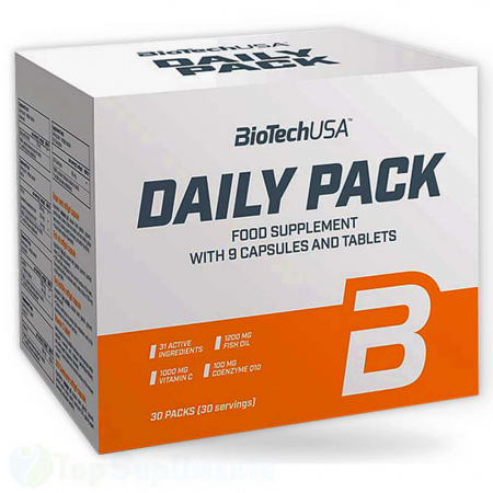 Suplimente sportive - Vitamine minerale Daily Pack Q10 omega3 seminte struguri lecitina BioTech - TopSuplimente