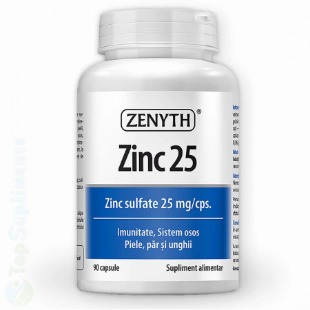 Suplimente prostata - Zinc 25mg pastile capsule imunitate piele par unghii Zenyth 90cps TopSuplimente