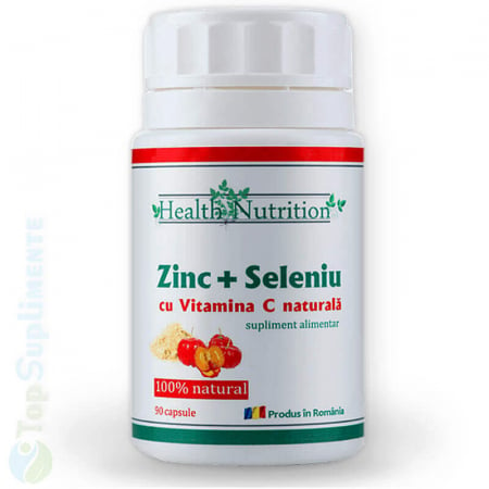 Zinc, Seleniu și Vitamina C 90 capsule, imunitate, oase, mușchi, dezvoltare copii, psihic, fertilitate (Health Nutrition) [0]
