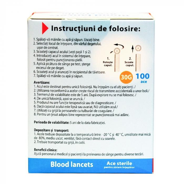 Ace pentru glucometru, 100 buc/cutie [2]